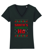 Santa's Favorite Ho Tricou mânecă scurtă guler V Damă Evoker