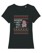Where My Hos At? Tricou mânecă scurtă guler larg fitted Damă Expresser