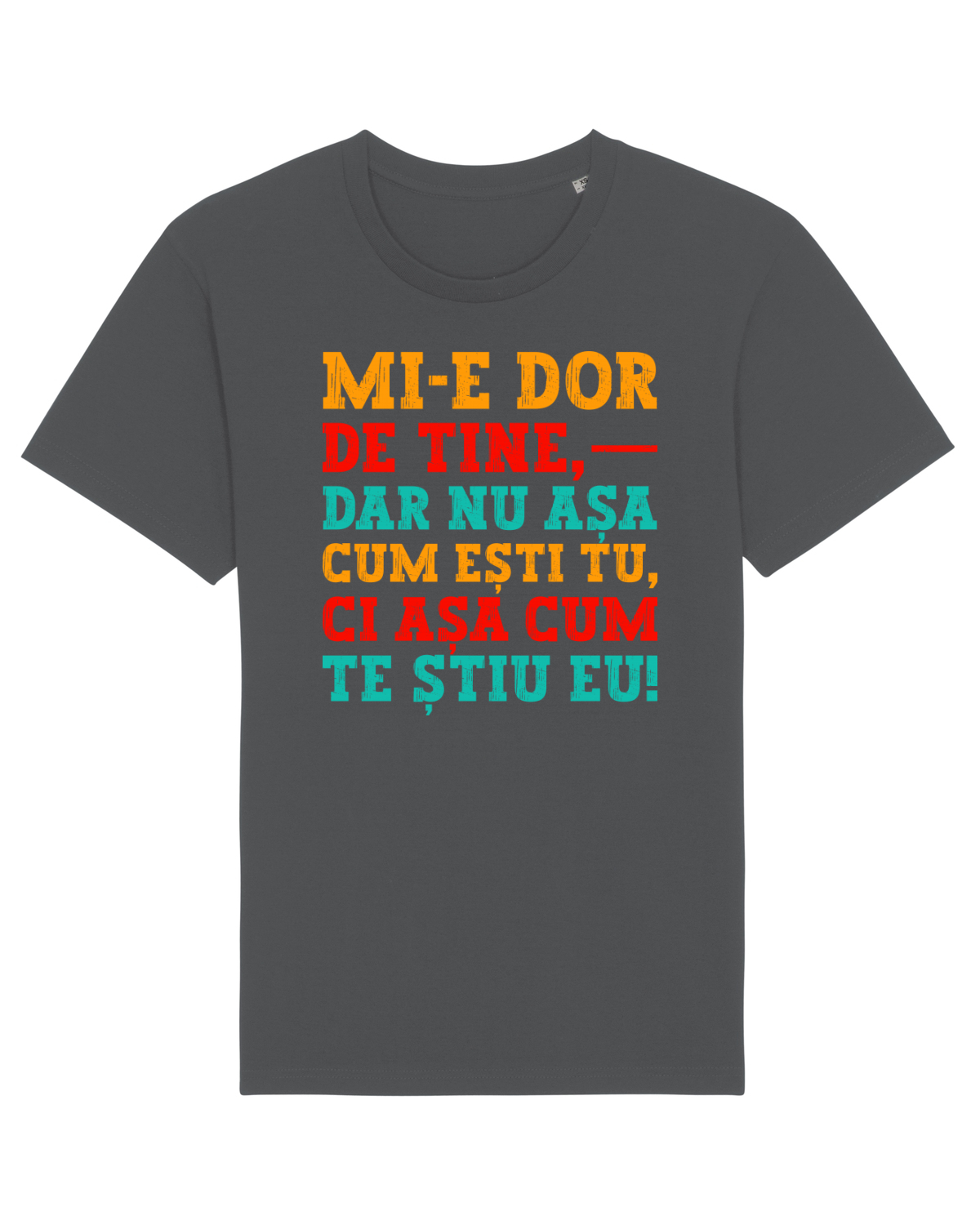 Tricou mânecă scurtă Unisex Rocker Anthracite