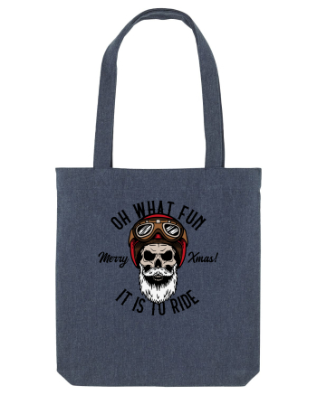 Oh What Fun It Is To Ride Black Skull Midnight Blue