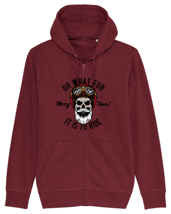 Oh What Fun It Is To Ride Black Skull Burgundy