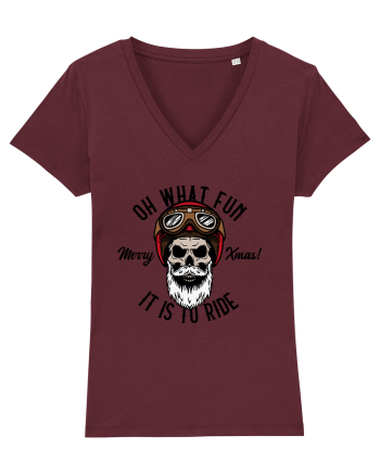 Oh What Fun It Is To Ride Black Skull Burgundy