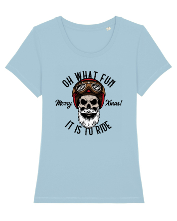 Oh What Fun It Is To Ride Black Skull Sky Blue