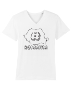 cu iz românesc: Hashtag Romania Tricou mânecă scurtă guler V Bărbat Presenter