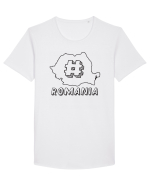 cu iz românesc: Hashtag Romania Tricou mânecă scurtă guler larg Bărbat Skater