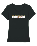 cu iz românesc: Retro Romania Tricou mânecă scurtă guler larg fitted Damă Expresser