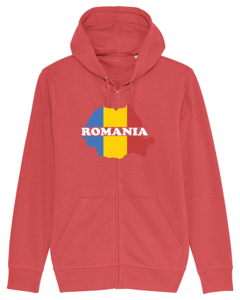 cu iz românesc: România - hartă tricoloră Carmine Red