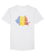 cu iz românesc: România - regiuni geografice Tricou mânecă scurtă guler larg Bărbat Skater