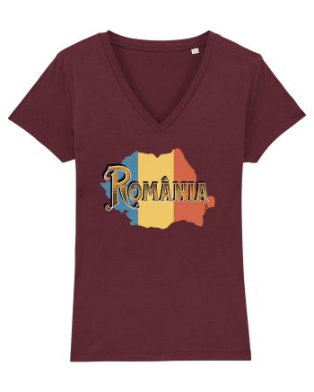 cu iz românesc: România - text decorativ Burgundy