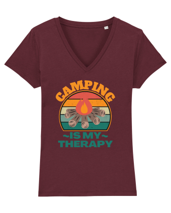 Camping Is My Therapy Burgundy