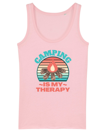 Camping Is My Therapy Cotton Pink