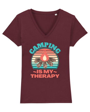 Camping Is My Therapy Burgundy