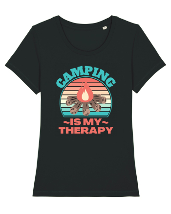 Camping Is My Therapy Black