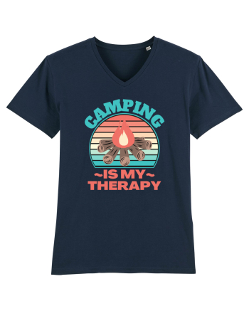 Camping Is My Therapy French Navy