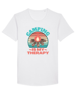 Camping Is My Therapy Tricou mânecă scurtă guler larg Bărbat Skater