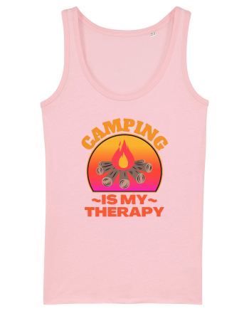 Camping Is My Therapy Cotton Pink
