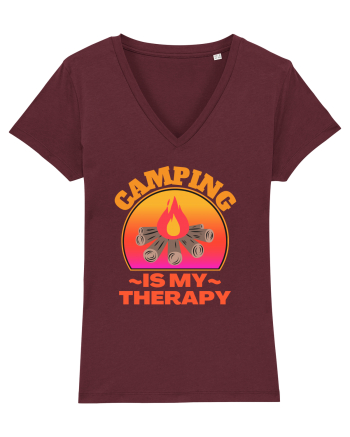 Camping Is My Therapy Burgundy