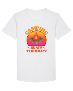 Camping Is My Therapy Tricou mânecă scurtă guler larg Bărbat Skater