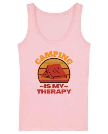 Camping Is My Therapy Cotton Pink