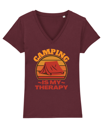 Camping Is My Therapy Burgundy
