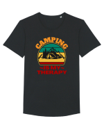 Camping Is My Therapy Tricou mânecă scurtă guler larg Bărbat Skater