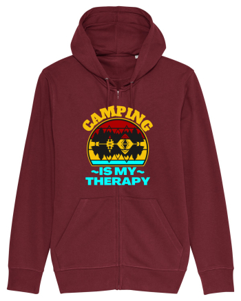 Camping Is My Therapy Burgundy
