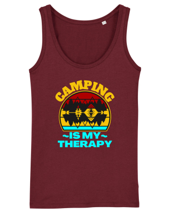 Camping Is My Therapy Burgundy