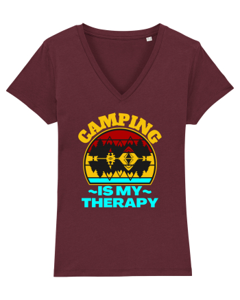 Camping Is My Therapy Burgundy