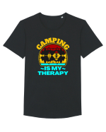 Camping Is My Therapy Tricou mânecă scurtă guler larg Bărbat Skater