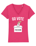 Go Vote Freedom Tricou mânecă scurtă guler V Damă Evoker