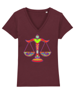 Colecția Zodiac 2 – Balanță Tricou mânecă scurtă guler V Damă Evoker
