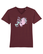 Călărind unicornii Tricou mânecă scurtă guler V Bărbat Presenter