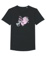 Călărind unicornii Tricou mânecă scurtă guler larg Bărbat Skater