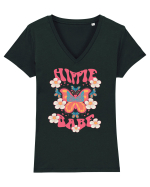 Hippie babe Tricou mânecă scurtă guler V Damă Evoker