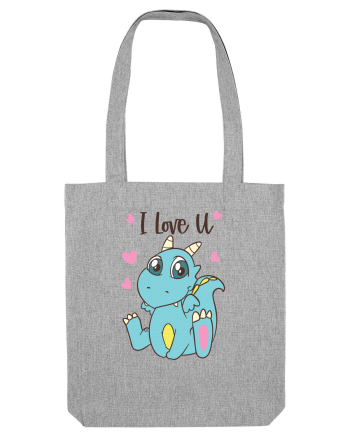 Te iubesc cu dinozaurul albastru Heather Grey