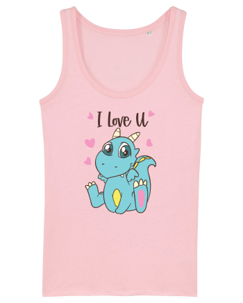 Te iubesc cu dinozaurul albastru Cotton Pink