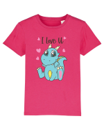 Te iubesc cu dinozaurul albastru Tricou mânecă scurtă  Copii Mini Creator