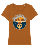 Am fumuri în cap Tricou mânecă scurtă guler larg fitted Damă Expresser