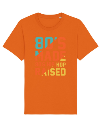 80's Made 90's Hip Hop Raised Bright Orange