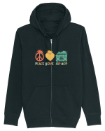 Peace Love Hip Hop Hanorac cu fermoar Unisex Connector