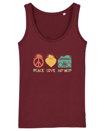Peace Love Hip Hop Burgundy
