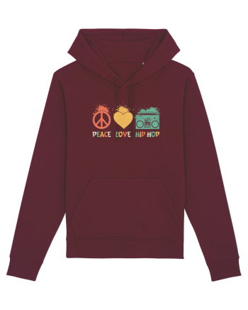 Peace Love Hip Hop Burgundy