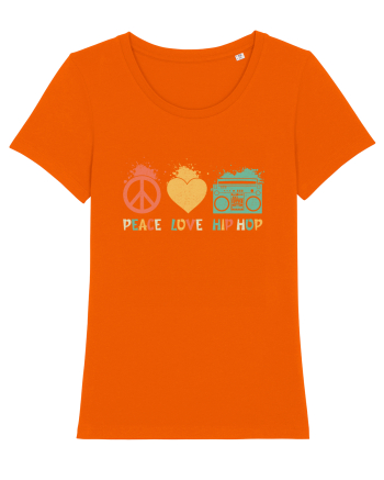 Peace Love Hip Hop Bright Orange