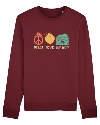 Peace Love Hip Hop Burgundy