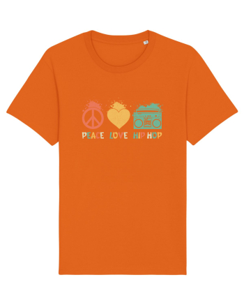 Peace Love Hip Hop Bright Orange