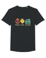 Peace Love Hip Hop Tricou mânecă scurtă guler larg Bărbat Skater