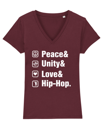 Peace Unity Love Hip Hop Burgundy