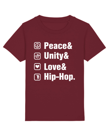 Peace Unity Love Hip Hop Burgundy