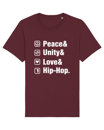 Peace Unity Love Hip Hop Burgundy