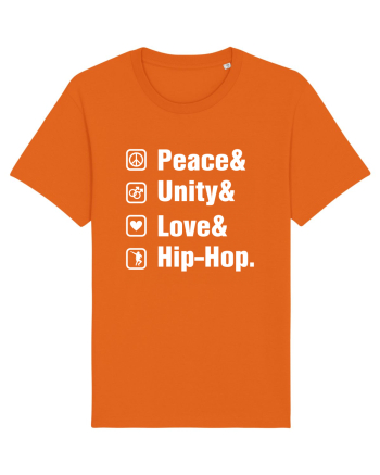 Peace Unity Love Hip Hop Bright Orange